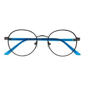 Lunettes Métal Cerclée Ronde Gun Foncé - Lumière bleue