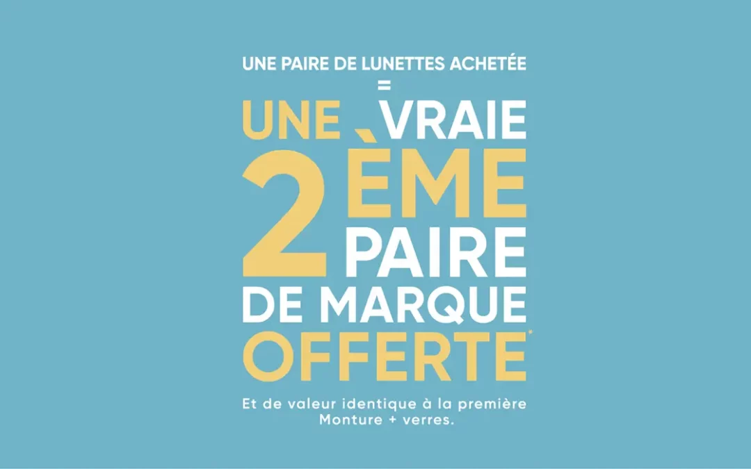 Offre Coup Double Manéo : une paire de lunettes de marque achetée, une deuxième paire offerte