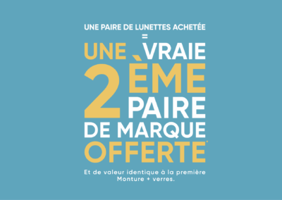 Offre Coup Double : Une vraie deuxième paire de lunettes offerte