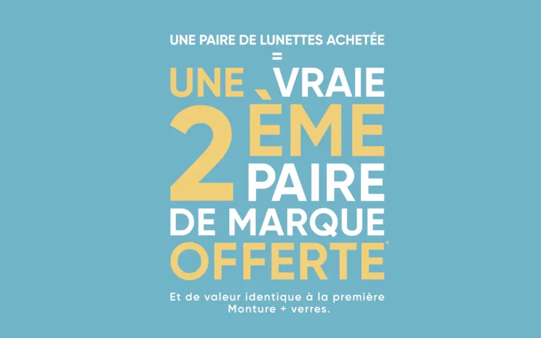 Offre Coup Double Manéo : une paire de lunettes de marque achetée, une deuxième paire offerte